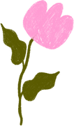 Hand Drawn Organic Pink Flower